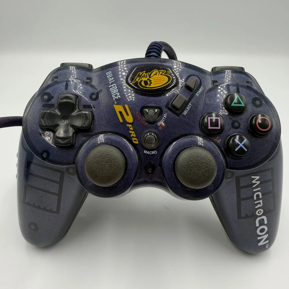 Mad Catz MicroCON Dual Force 2 Pro PS2 Controller Translucent Purple 8236 Wired